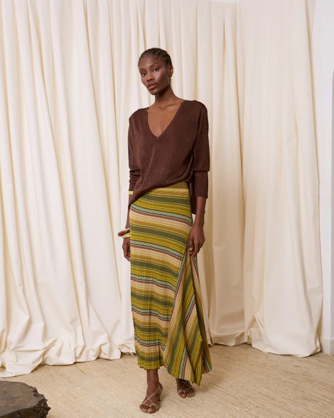 Falda de rayas verde 7754 2