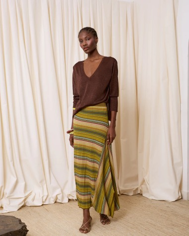 Falda de rayas verde 7754