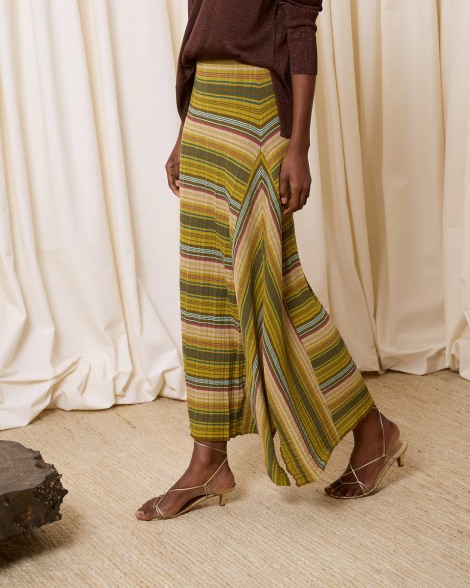 Falda de rayas verde 7754