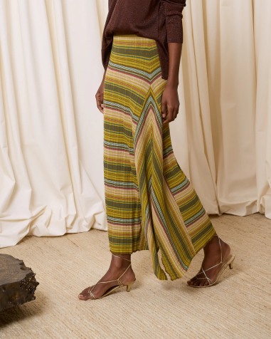 Falda de rayas verde 7754