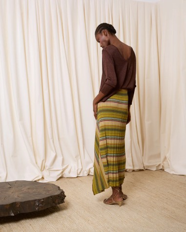 Falda de rayas verde 7754