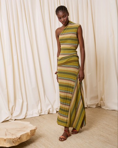 Falda de rayas verde 7754