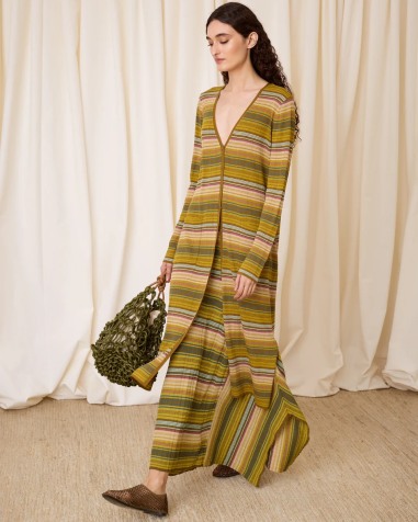 Falda de rayas verde 7754