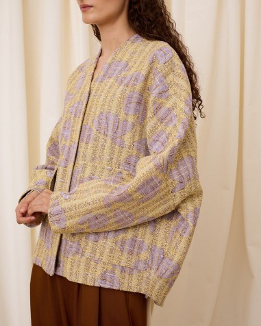 Cazadora amarilla de flores 4011