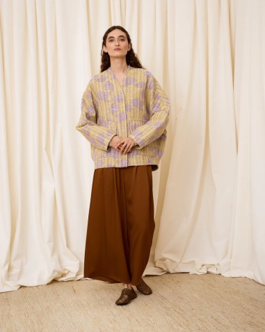 Cazadora amarilla de flores 4011