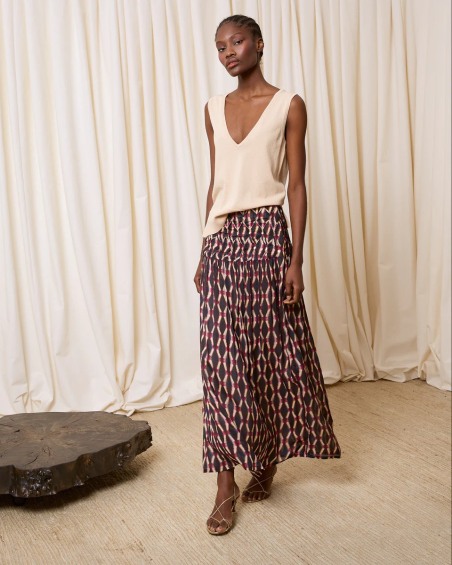 Top de punto con lazo beige 7741