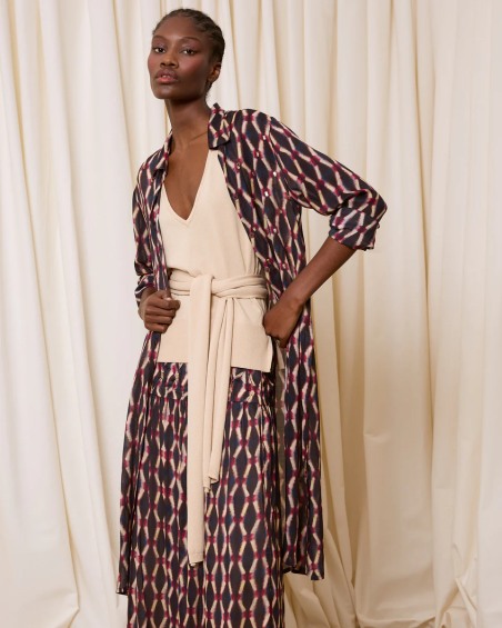 Top de punto con lazo beige 7741