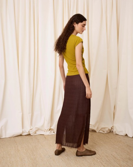 Falda lurex chocolate 6635