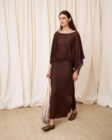 Falda lurex chocolate 6635