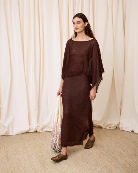 Falda lurex chocolate 6635