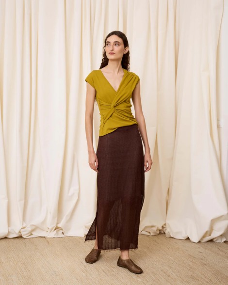 Falda lurex chocolate 6635