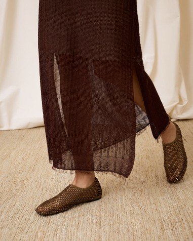 Falda lurex chocolate 6635