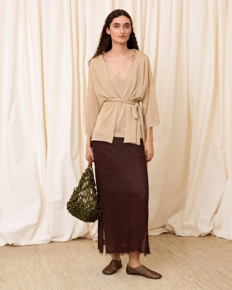 Falda lurex chocolate 6635