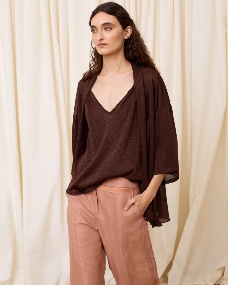 Chaqueta lurex chocolate 6663