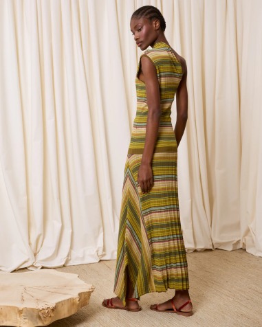 Top asimétrico rayas verdes 7753