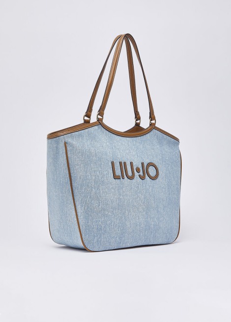 Bolso tote grande de denim 6208 2