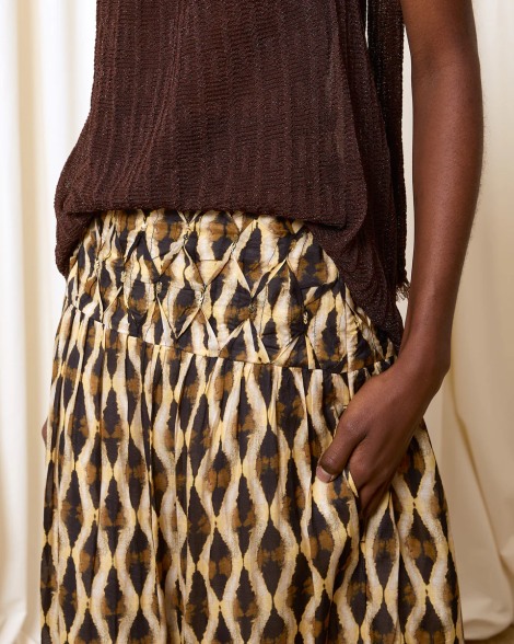 Falda estampada amarilla 561-611