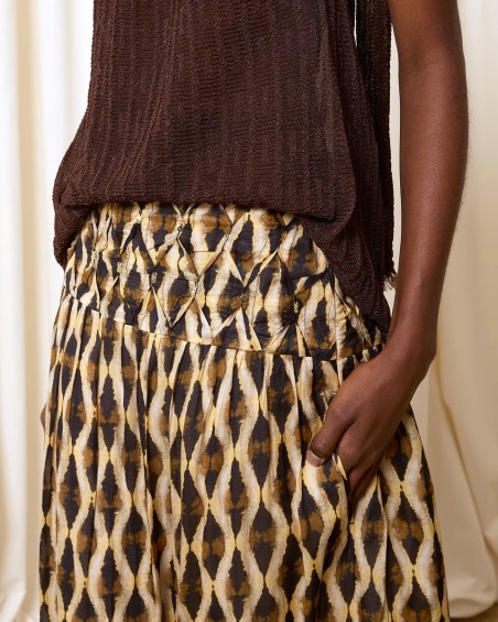 Falda estampada amarilla 561-611