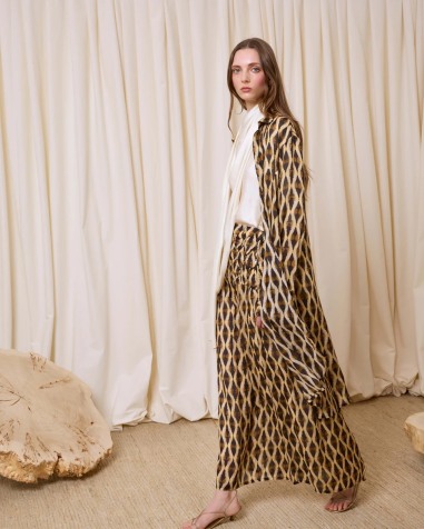 Falda estampada amarilla 561-611