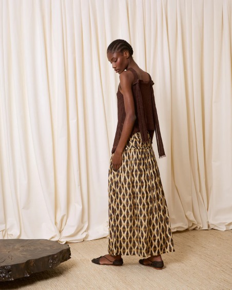 Falda estampada amarilla 561-611