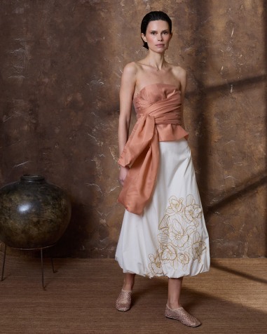 Falda algodón marfil 620-6201