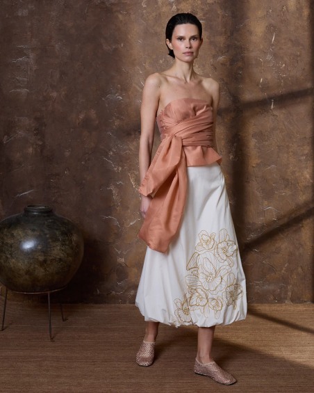 Falda algodón marfil 620-6201