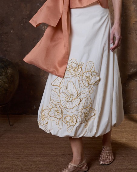 Falda algodón marfil 620-6201