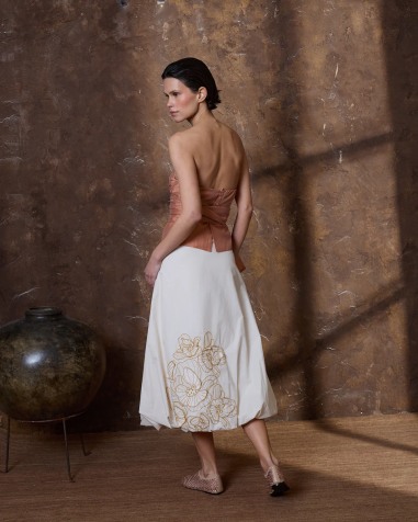 Falda algodón marfil 620-6201