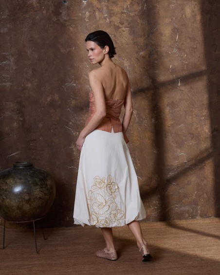 Falda algodón marfil 620-6201