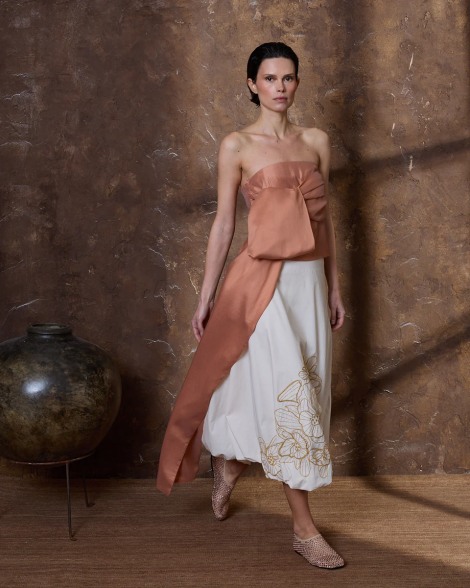 Falda algodón marfil 620-6201