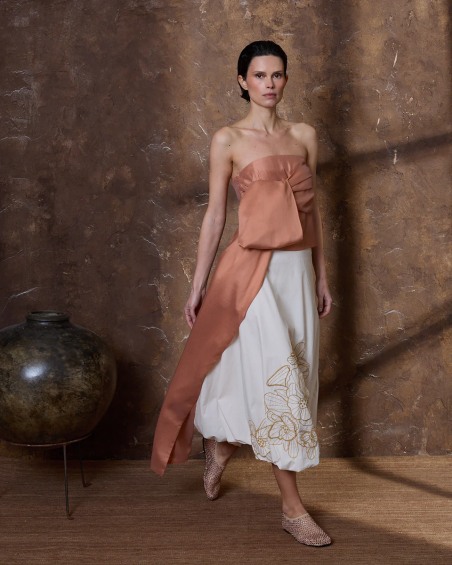 Falda algodón marfil 620-6201