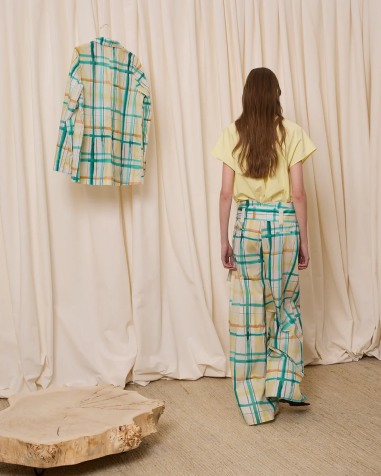 Pantalón popelín cuadros amarillo 6221-622