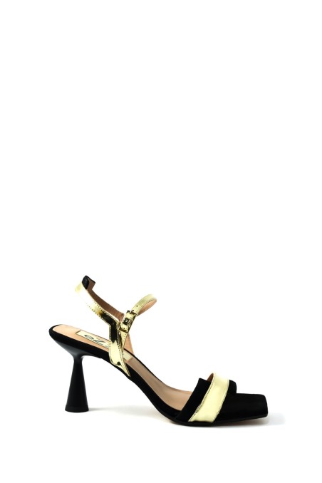 Sandalia Ezzio 56566 ante negro oro
