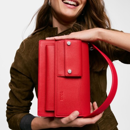 Bandolera mediana rojo Audree Pockets