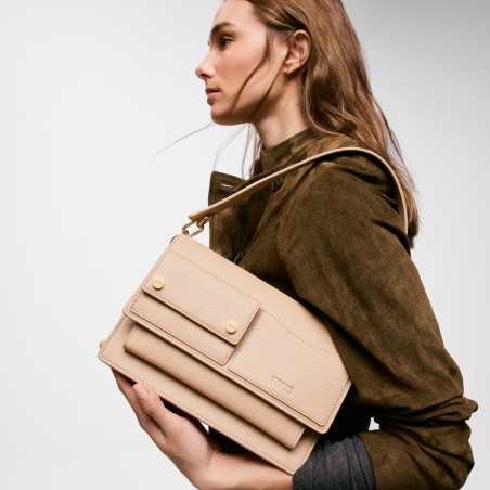 Bandolera mediana arena Audree Pockets