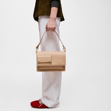 Bandolera mediana arena Audree Pockets