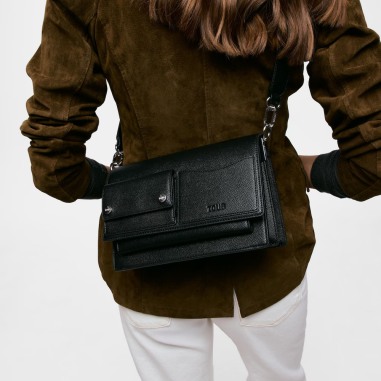 Bandolera mediana negro Audree Pockets