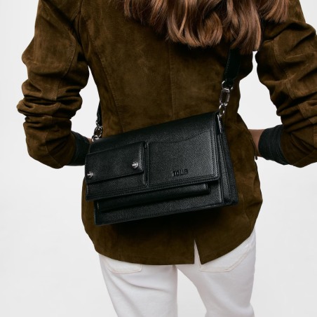 Bandolera mediana negro Audree Pockets