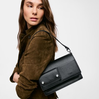 Bandolera mediana negro Audree Pockets