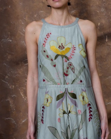 Vestido de tul bordado AZUL 6481-648