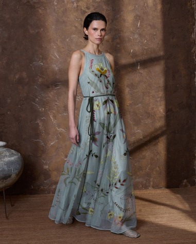 Vestido de tul bordado AZUL 6481-648