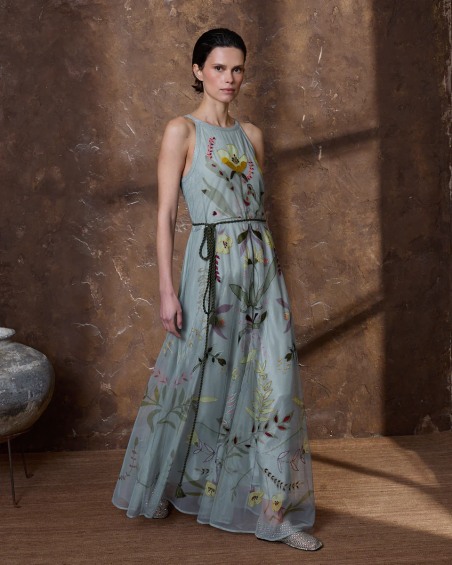 Vestido de tul bordado AZUL 6481-648