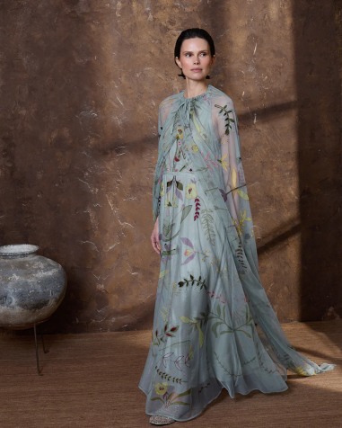 Vestido de tul bordado AZUL 6481-648