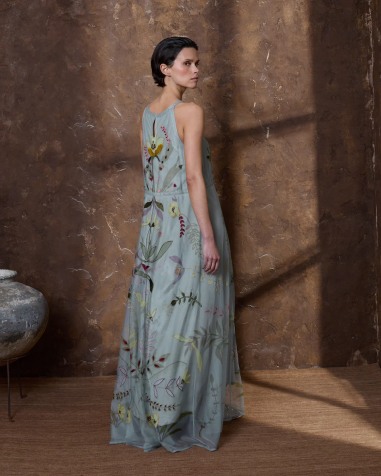 Vestido de tul bordado AZUL 6481-648