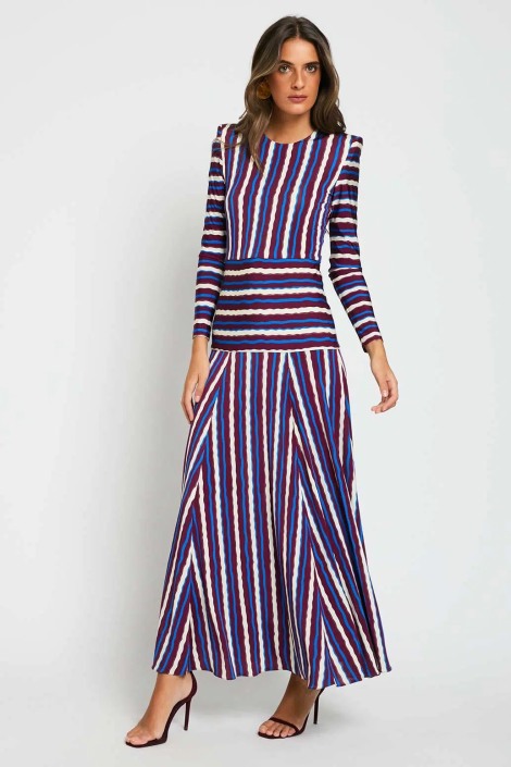 Vestido Erry rayas Colour Nude