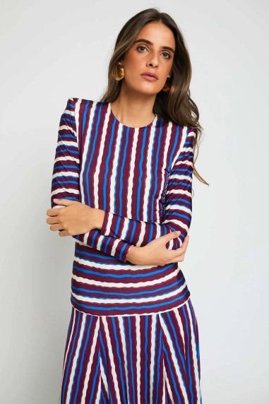 Vestido Erry rayas Colour Nude