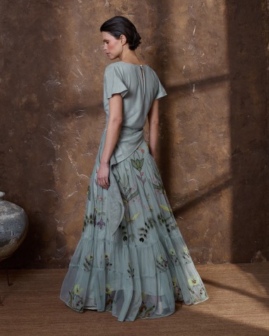 Top de tul gris azulado 6484-603 ( solo venta con falda)