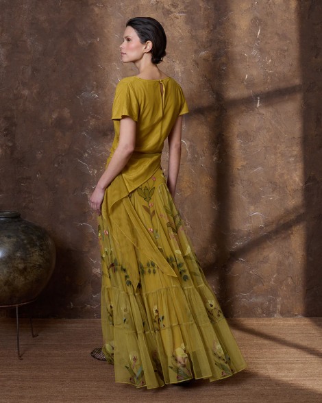 Top de tul  mostaza 6484-603 ( solo venta con falda) 2