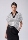 Camiseta a rayas con botones WA6495