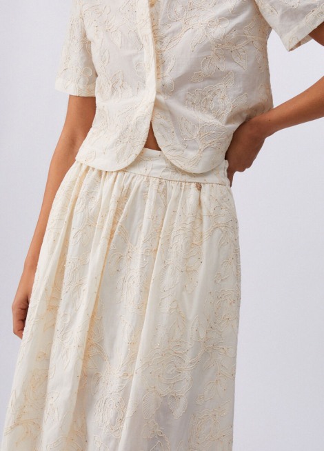 Falda de muselina con bordados wa6455